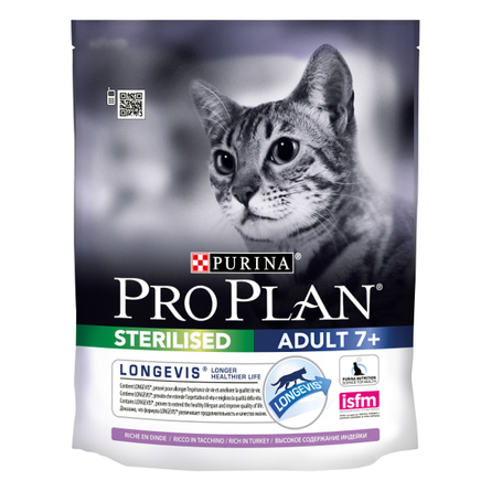 Image pro Plan Sterilised 7+ Сухой корм для стерилизованных пожилых кошек (с индейкой), 400 гр