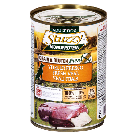 Image stuzzy Monoprotein Влажный корм для взрослых собак всех пород (со свежей телятиной), 400 гр