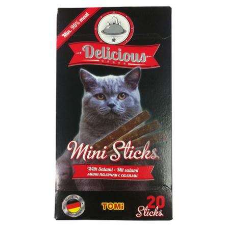 Image toMi Delicious Mini Sticks Мясная палочка для взрослых кошек (с салями), 1 шт