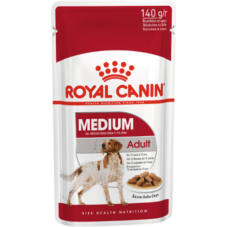 Image royal Canin Medium Adult Кусочки паштета в соусе для взрослых собак средних пород, 140 гр