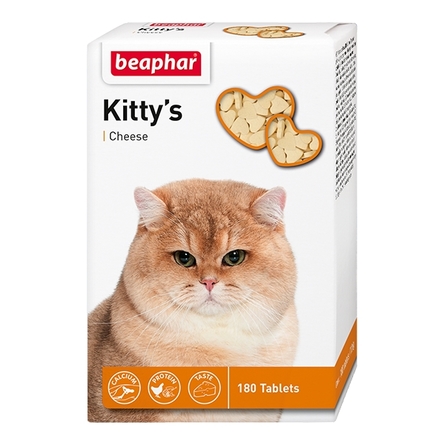 Image beaphar Kitty's And Cheese Кормовая добавка для взрослых кошек (с сыром), 180 таблеток