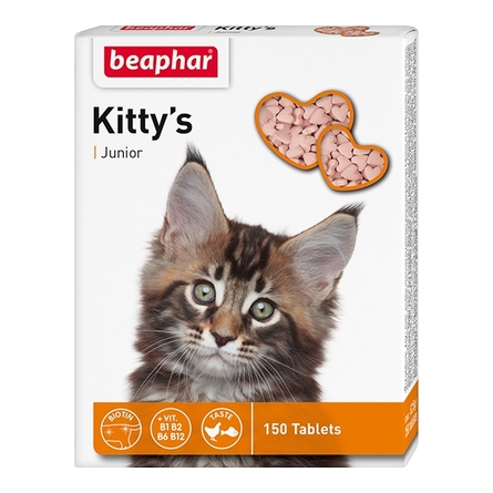 Image beaphar Kitty's Junior Витаминизированное лакомство для котят, 150 таблеток