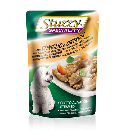 Image stuzzy Speciality con Dog Coniglio e Ortaggi Кусочки паштета в соусе для взрослых собак всех пород (с кроликом и овощами), 100 гр
