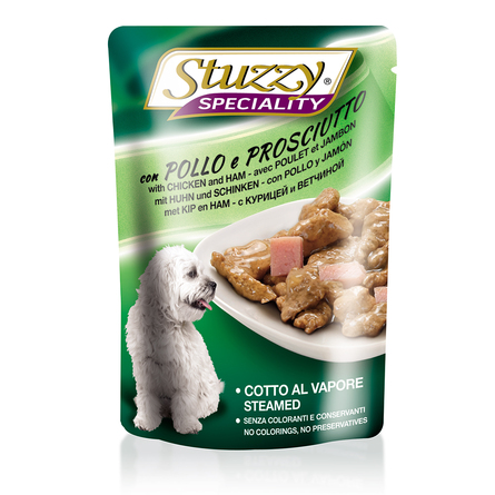 Image stuzzy Speciality Dog con Pollo e Prosciutto Кусочки паштета в соусе для взрослых собак всех пород (с курицей и ветчиной), 100 гр