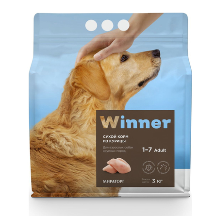 Image WINNER сухой корм для взрослых собак крупных пород, 3 кг