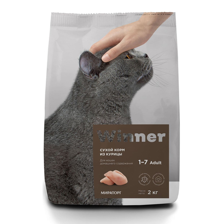 Image WINNER сухой корм для кошек домашнего содержания (курица), 2 кг